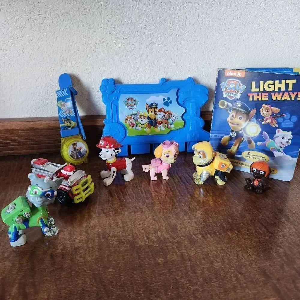 Paw patrol bundle Skye Marshall Zuma figurines book random toys